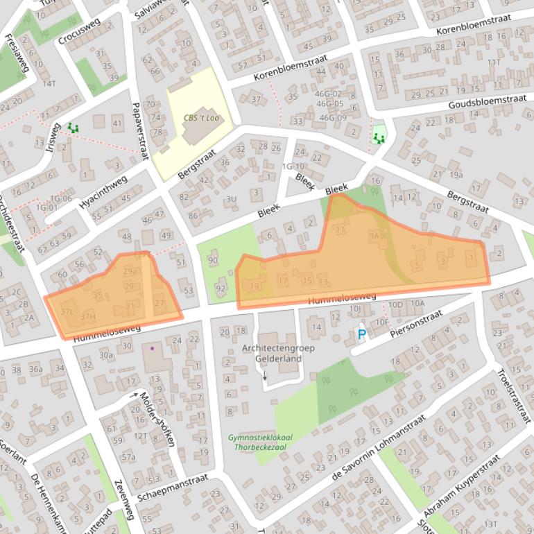 Kaart van postcodegebied 7021AD.