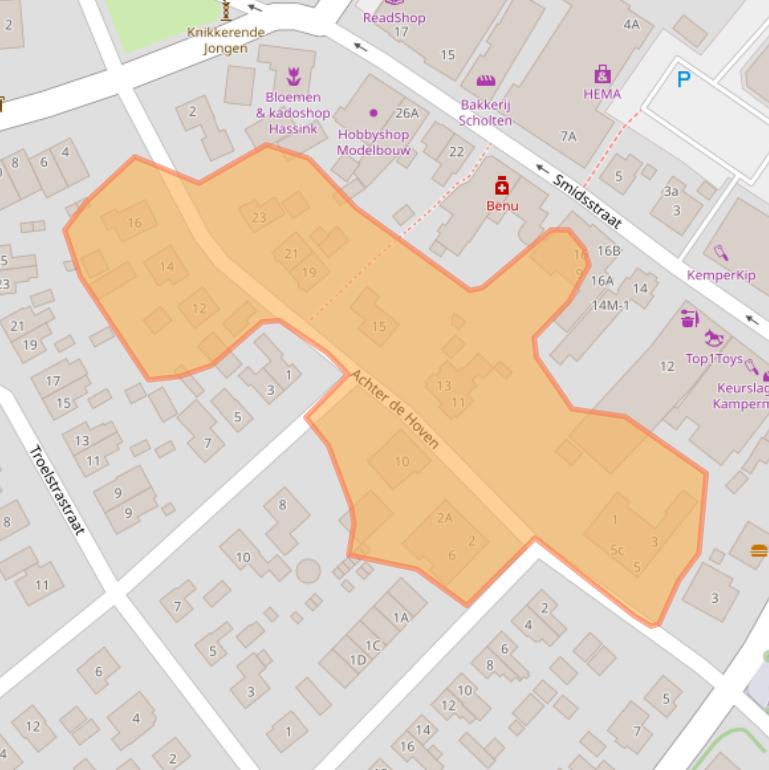 Kaart van postcodegebied 7021AG.