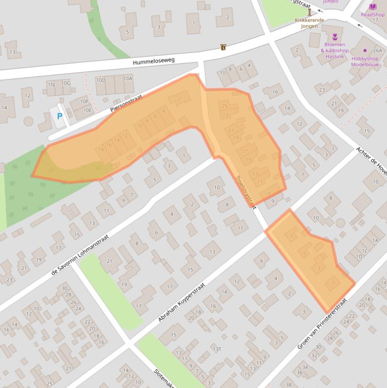 Kaart van postcodegebied 7021AL.