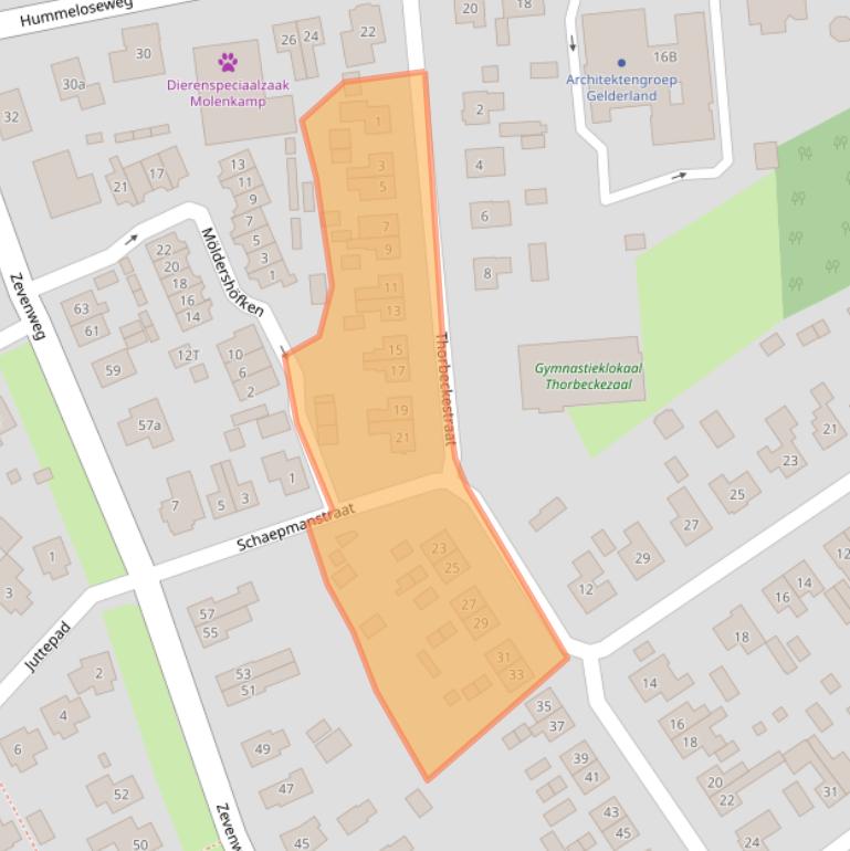 Kaart van postcodegebied 7021AV.