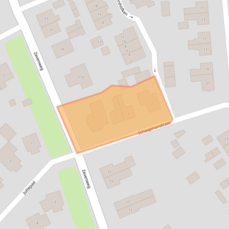 Kaart van postcodegebied 7021BA.