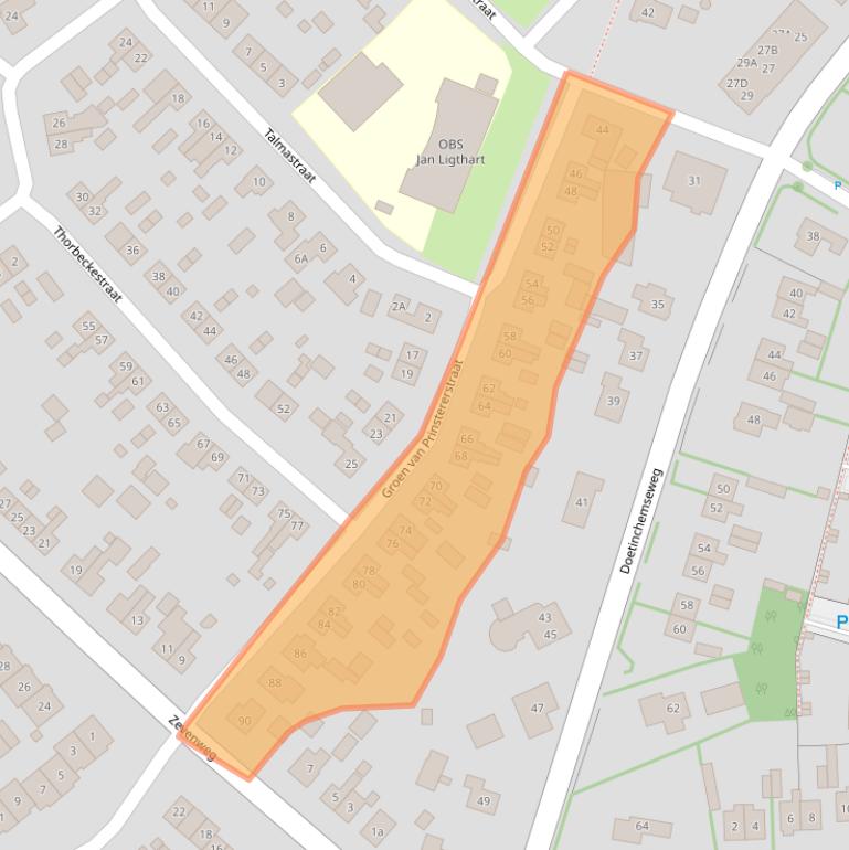 Kaart van postcodegebied 7021BJ.