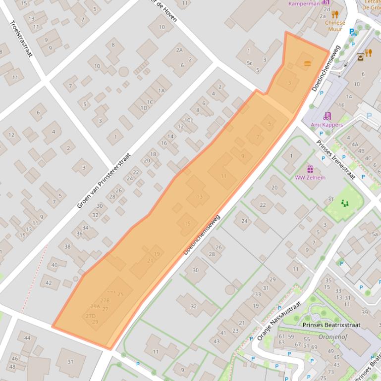 Kaart van postcodegebied 7021BP.