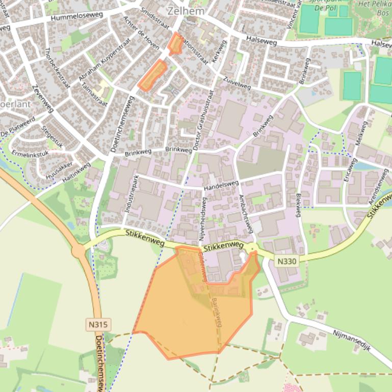 Kaart van postcodegebied 7021BS.