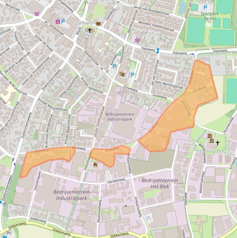 Kaart van postcodegebied 7021BV.