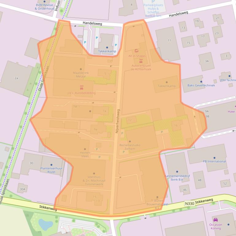 Kaart van postcodegebied 7021BX.