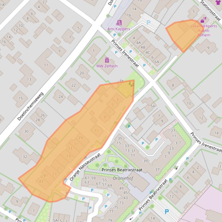 Kaart van postcodegebied 7021CH.