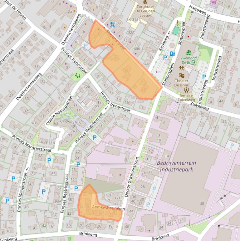 Kaart van postcodegebied 7021CJ.