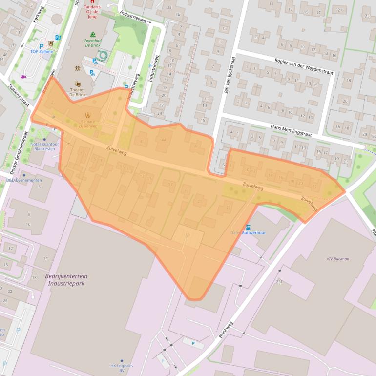 Kaart van postcodegebied 7021CS.