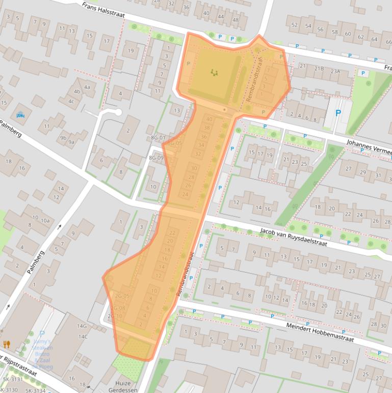 Kaart van postcodegebied 7021DA.