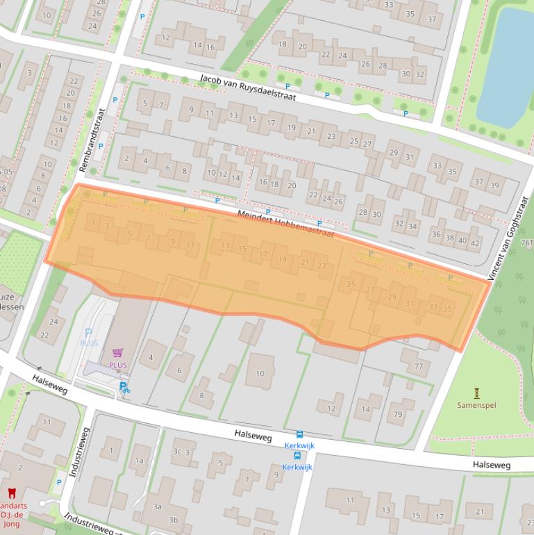 Kaart van postcodegebied 7021DC.