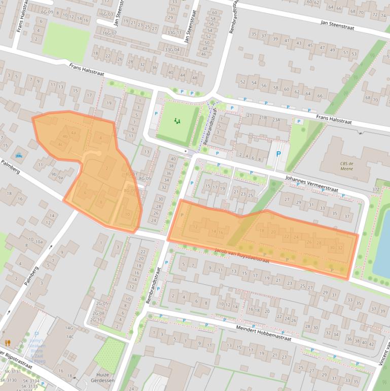 Kaart van postcodegebied 7021DG.
