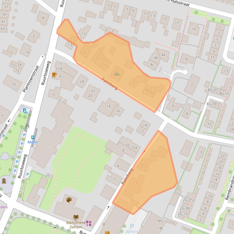 Kaart van postcodegebied 7021DH.
