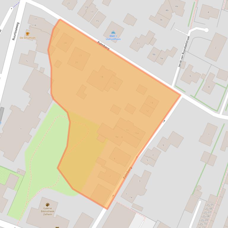 Kaart van postcodegebied 7021DJ.