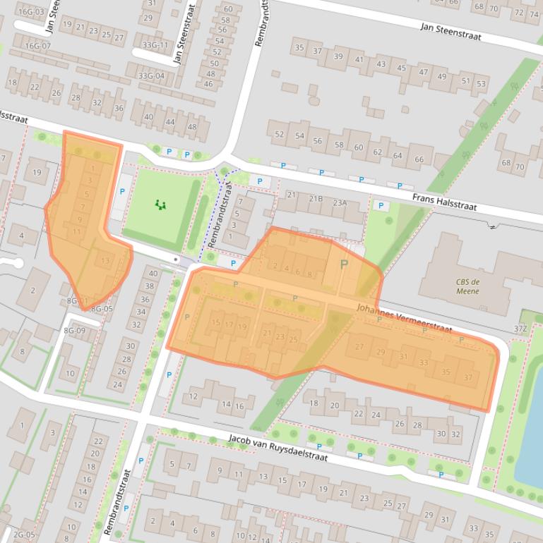 Kaart van postcodegebied 7021DK.
