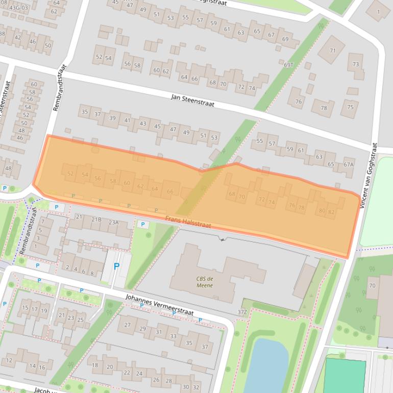 Kaart van postcodegebied 7021DN.
