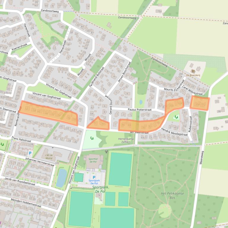 Kaart van postcodegebied 7021DV.