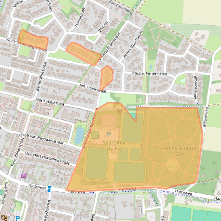 Kaart van postcodegebied 7021ED.