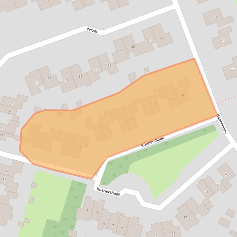 Kaart van postcodegebied 7021EV.