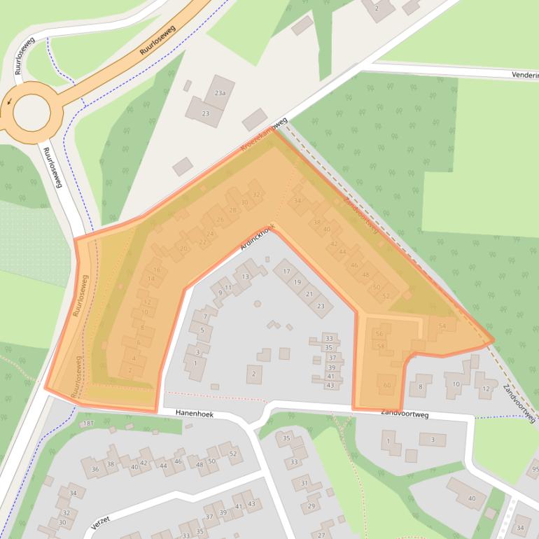 Kaart van postcodegebied 7021EZ.