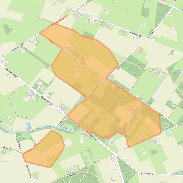 Kaart van postcodegebied 7021JA.