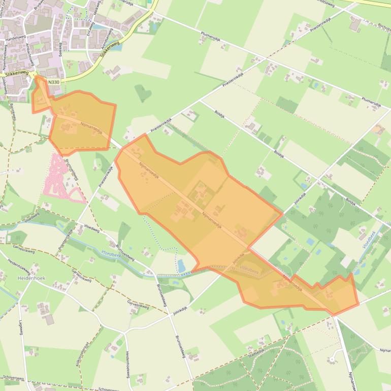 Kaart van postcodegebied 7021JB.