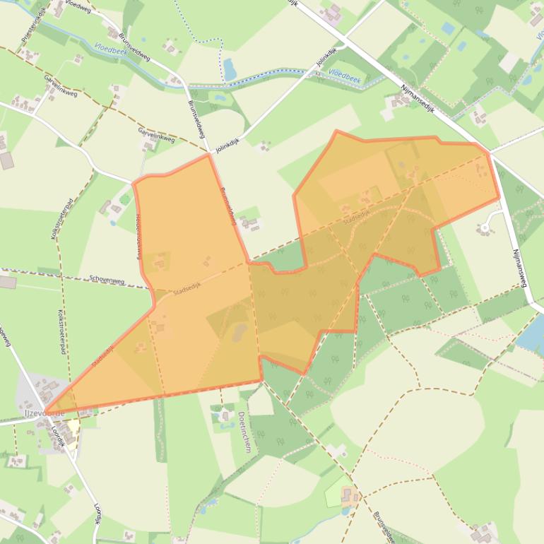 Kaart van postcodegebied 7021JJ.