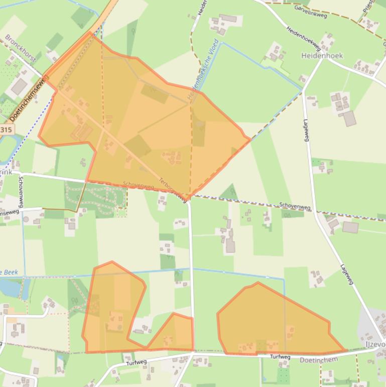 Kaart van postcodegebied 7021JN.