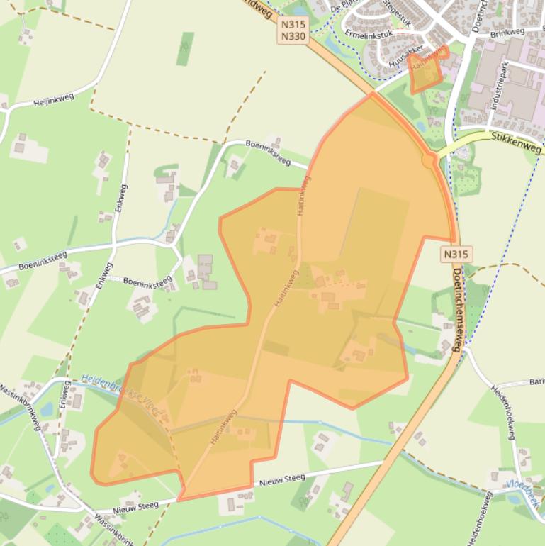Kaart van postcodegebied 7021KB.