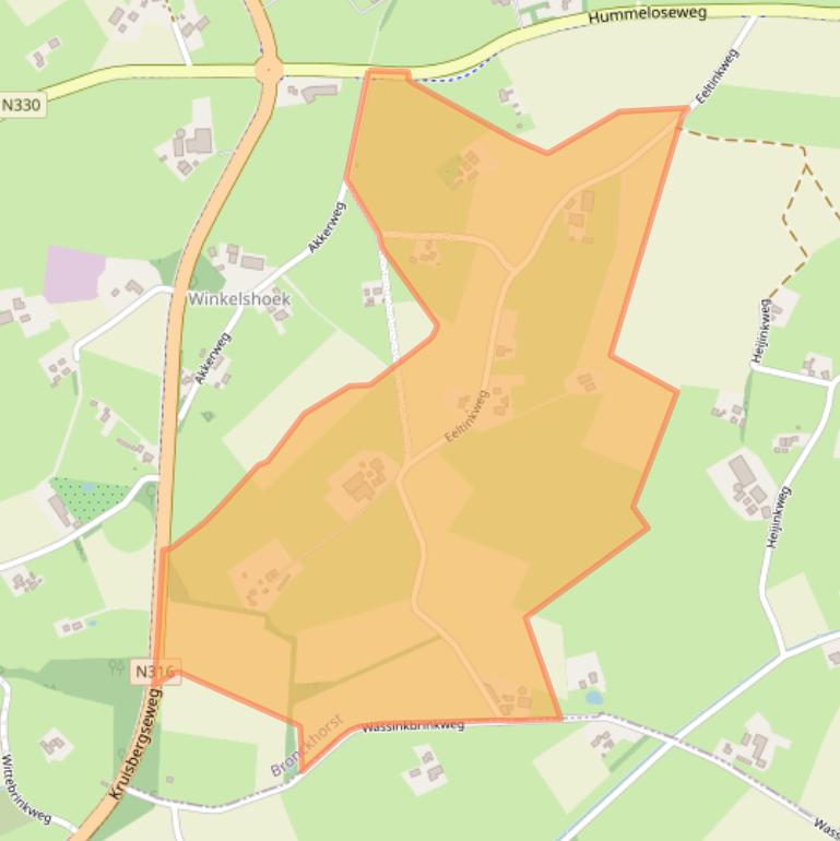 Kaart van postcodegebied 7021KJ.