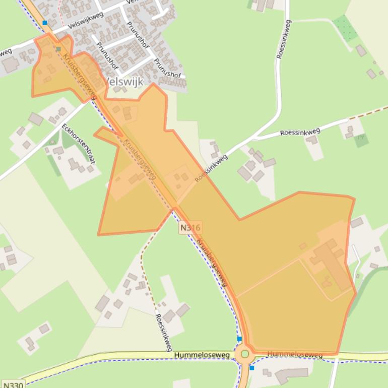 Kaart van postcodegebied 7021KW.