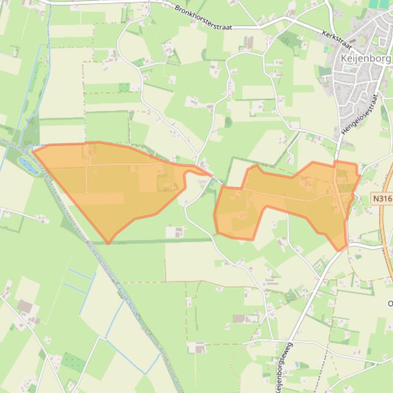 Kaart van postcodegebied 7021LW.