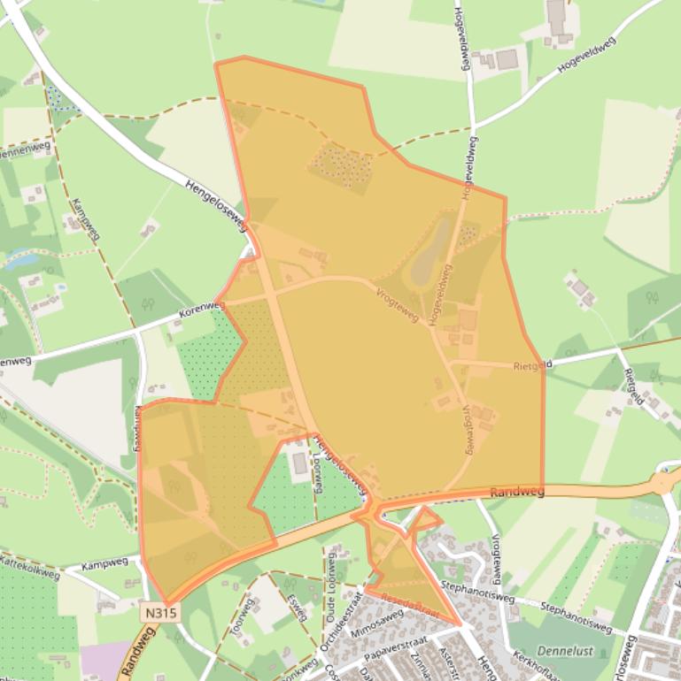 Kaart van postcodegebied 7021MJ.