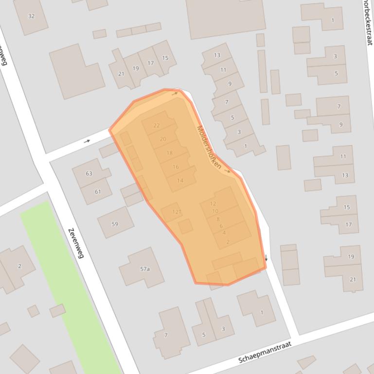 Kaart van postcodegebied 7021NB.