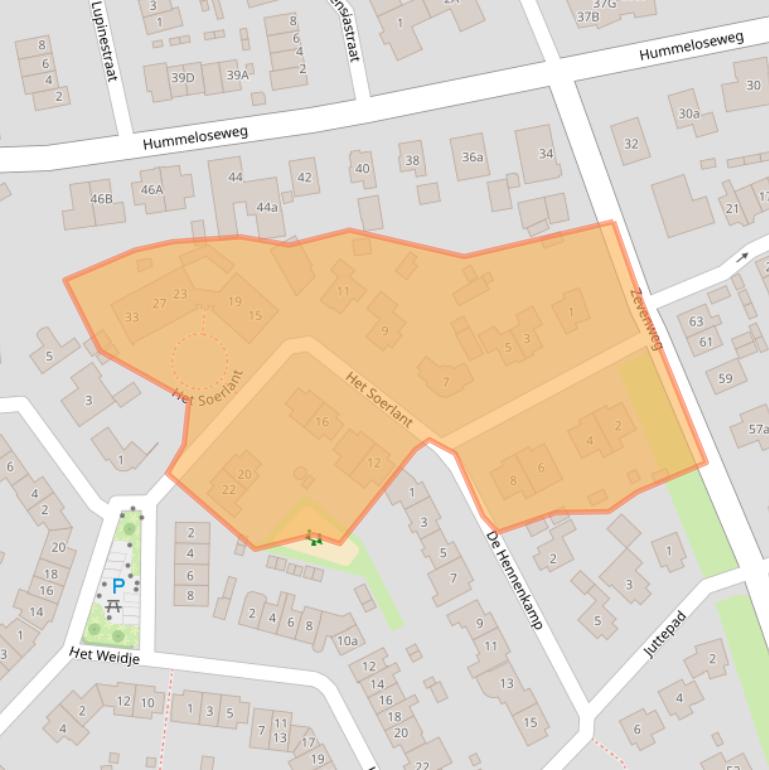 Kaart van postcodegebied 7021NC.