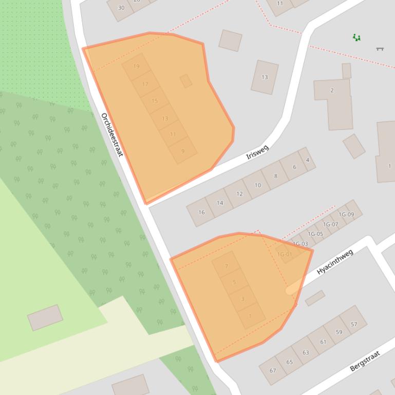 Kaart van postcodegebied 7021WV.