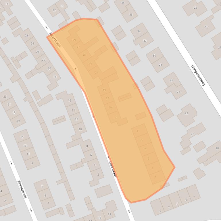 Kaart van postcodegebied 7021ZE.