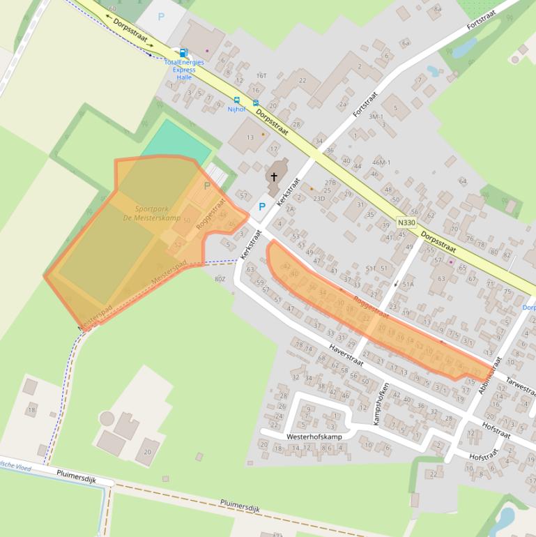 Kaart van postcodegebied 7025AP.