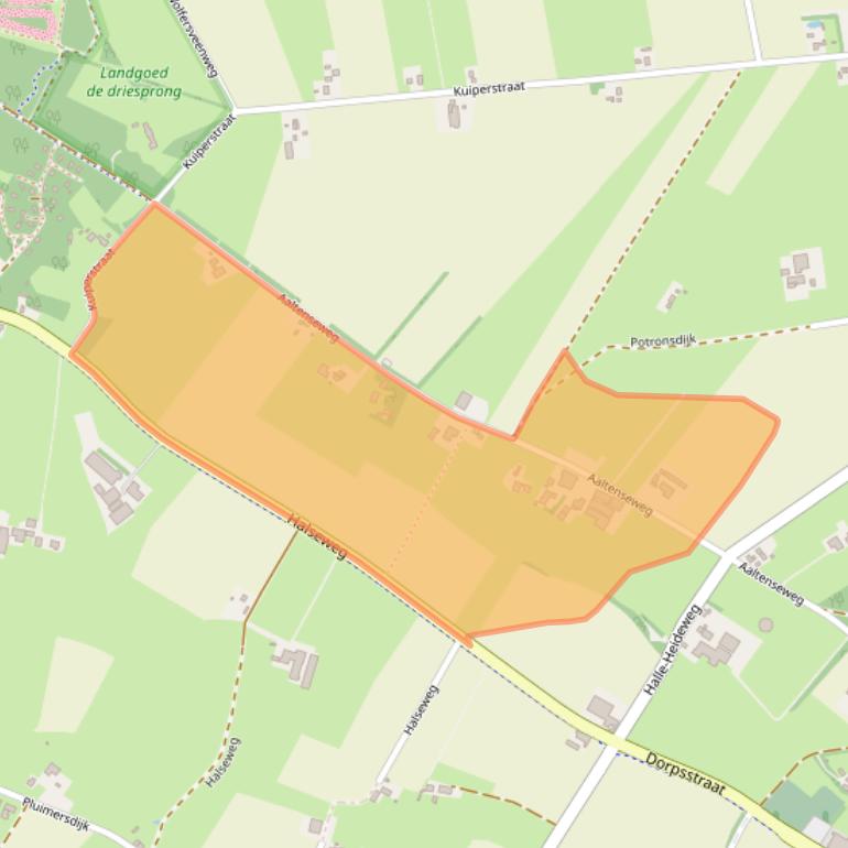 Kaart van postcodegebied 7025CJ.