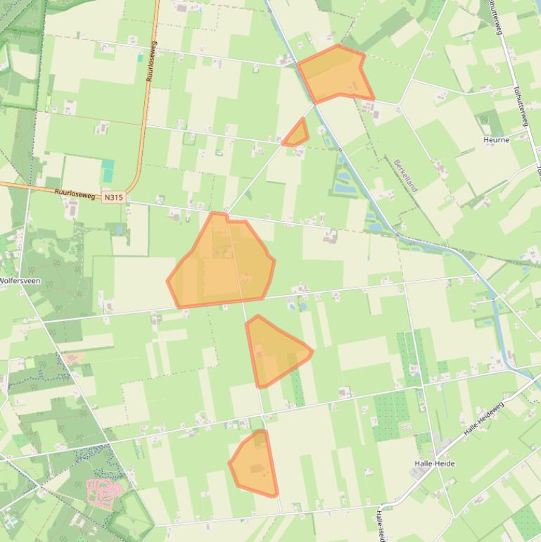 Kaart van postcodegebied 7025CR.