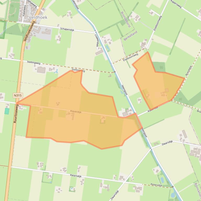 Kaart van postcodegebied 7025CV.