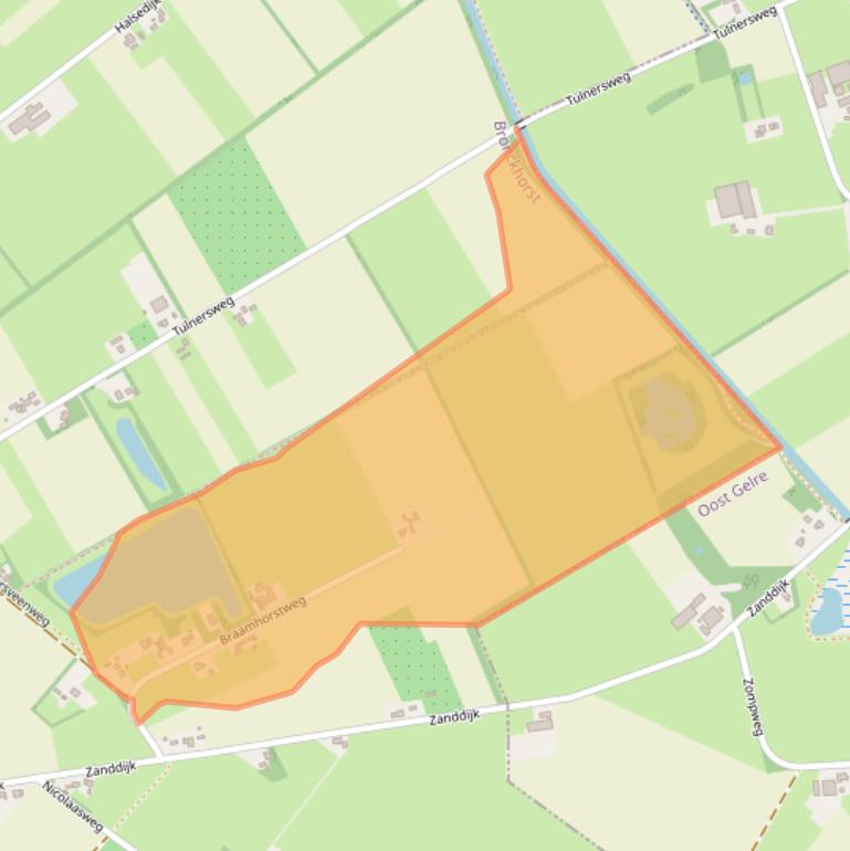 Kaart van postcodegebied 7025DJ.