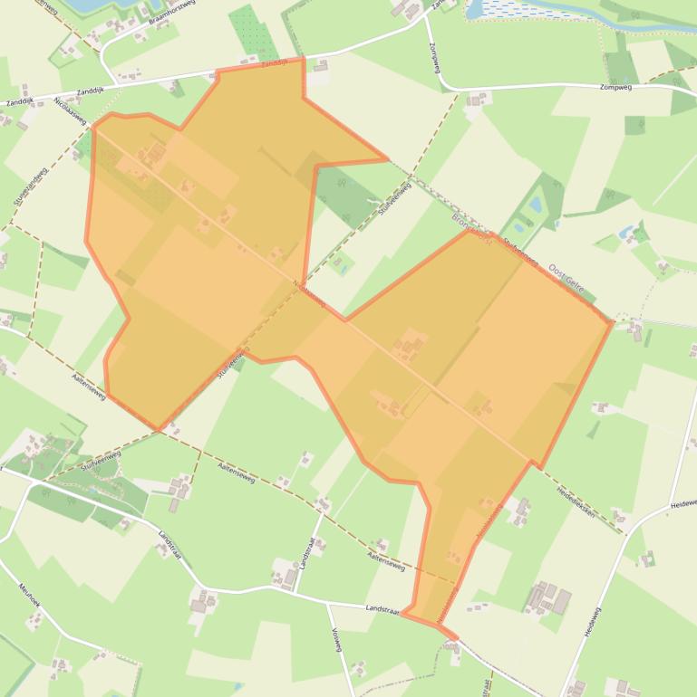 Kaart van postcodegebied 7025DL.