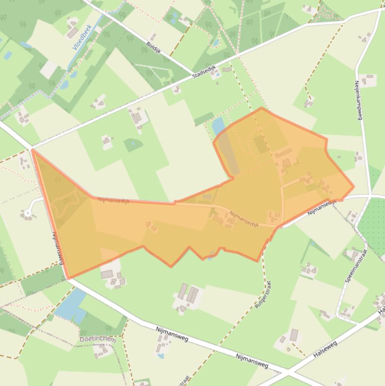 Kaart van postcodegebied 7025EJ.