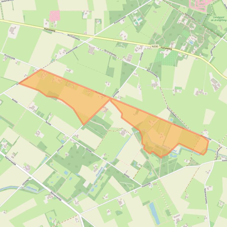 Kaart van postcodegebied 7025EN.