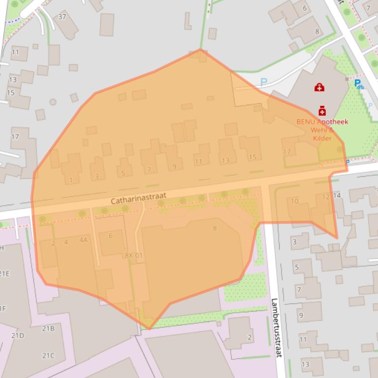 Kaart van postcodegebied 7031BC.