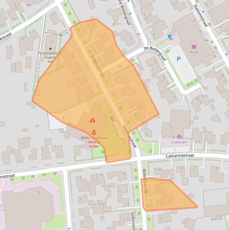 Kaart van postcodegebied 7031BE.