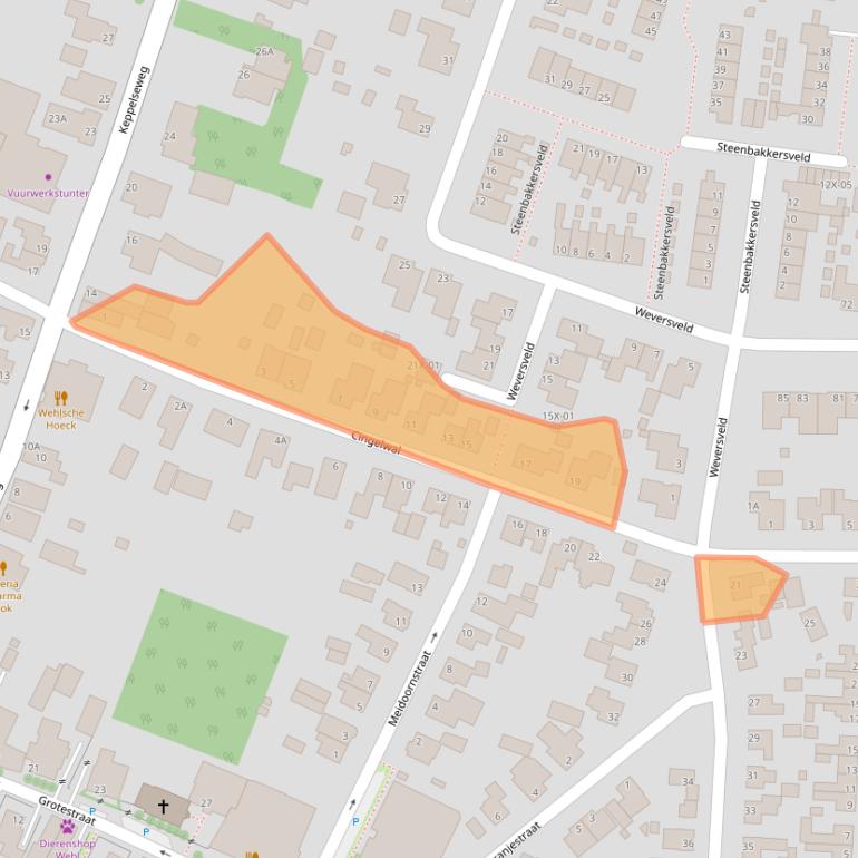 Kaart van postcodegebied 7031CA.