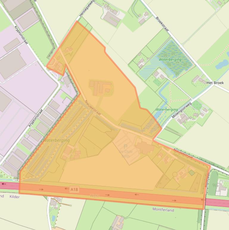 Kaart van postcodegebied 7031EW.