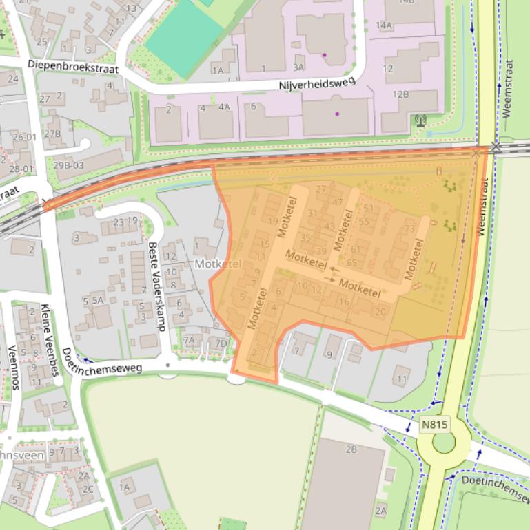 Kaart van postcodegebied 7031LB.